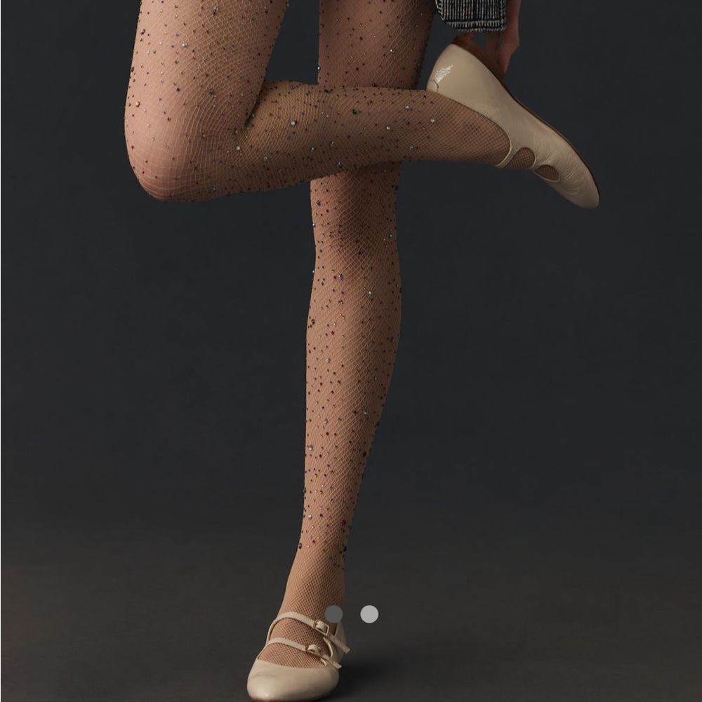 Anthropologie Gem Fishnets - Nude